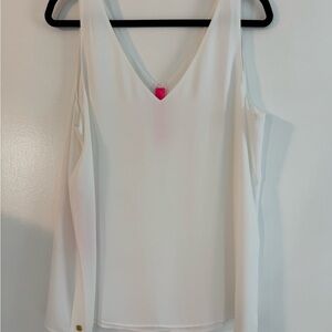 Lilly Pulitzer White Florn Sleeveless V-Neck Top